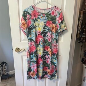 Tropical T-shirt Dress
